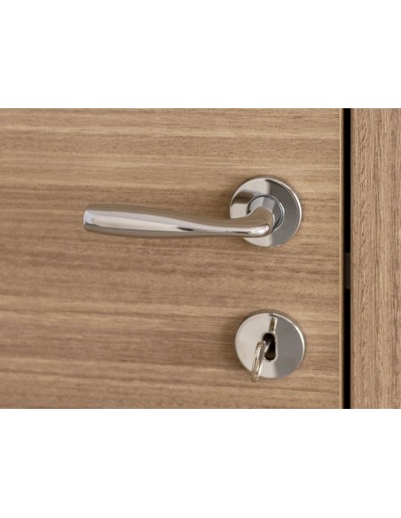 POIGNEE DE PORTE AVEC ROSACE PETIT TROU SICURO SHARK CHROME| mano.tn | Tunisie