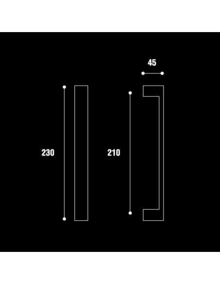 POIGNÉE DE TIRAGE AVEC ROSACE LONG RECTANGULAIRE NOIR| mano.tn | Tunisie