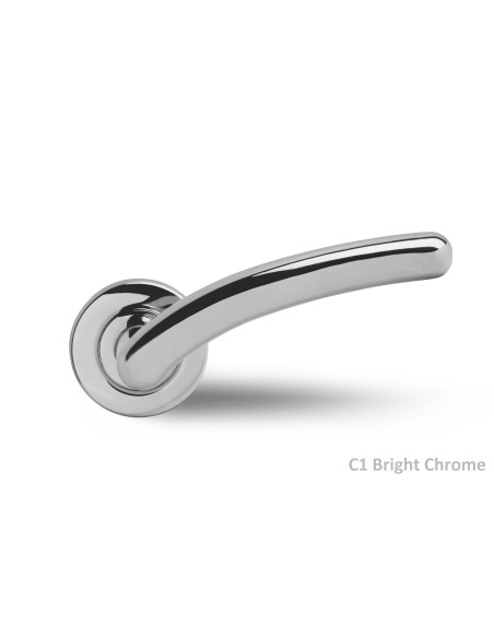 POIGNEE DE PORTE AVEC ROSACE PETIT TROU SICURO ALLEGRA CHROME| mano.tn | Tunisie