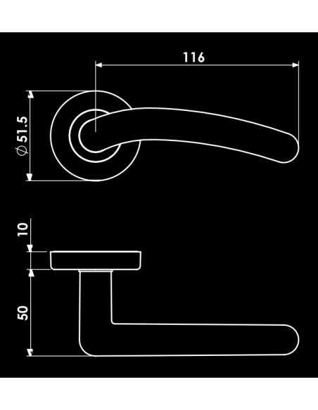 POIGNEE DE PORTE AVEC ROSACE WC SICURO ALLEGRA CHROME SATINE| mano.tn | Tunisie