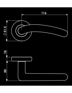 POIGNEE DE PORTE AVEC ROSACE PETIT TROU SICURO ALLEGRA NICKEL SATINE| mano.tn | Tunisie 2