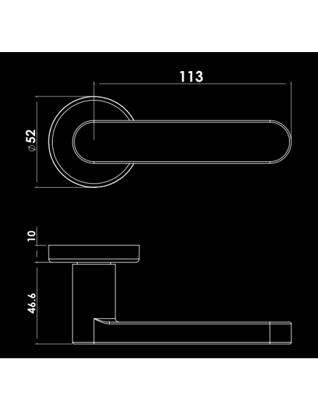 POIGNEE DE PORTE AVEC ROSACE PETIT TROU SICURO GIRO NOIR| mano.tn | Tunisie