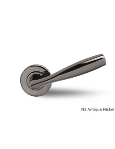 POIGNEE DE PORTE AVEC ROSACE PETIT TROU SHARK NICKEL ANTIQUE| mano.tn | Tunisie