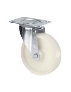 LOT DE 4 ROUES PIVOTANTES PLATINE BLANCHE  100065-21/2