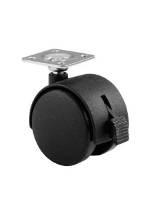 LOT DE 4 ROULETTES NOIR TWPQ ST 40 PLATINE AVEC FREIN