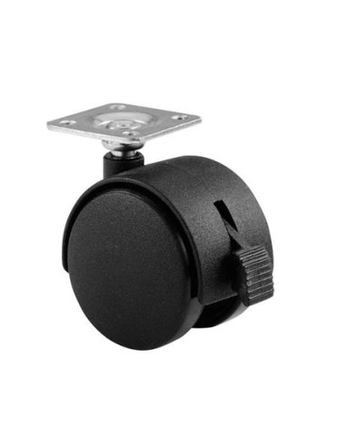 LOT DE 4 ROULETTES NOIR TWPQ ST 50 PLATINE AVEC...