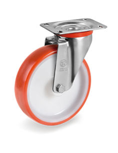 ROUE PIVOTANTE A PLATINE ROUGE 157100