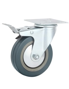 ROUE PIVOTANTE PLATINE ET FREIN GRIS 4065DB
