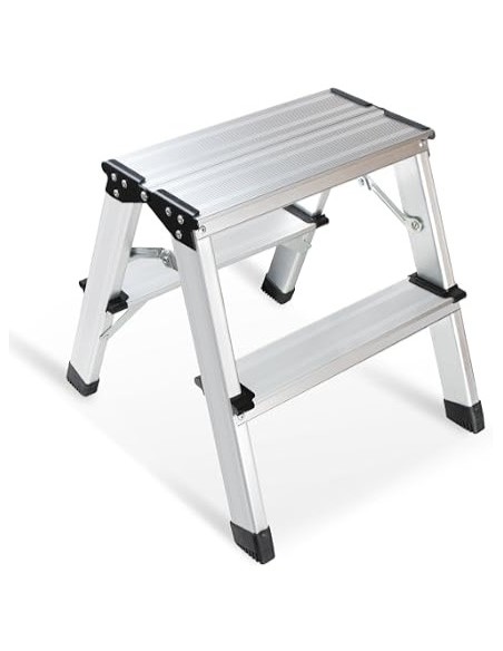ESCABEAU ALUMINIUM DOUBLE DOMESTIQUE 2 MARCHES LITAN Mano.tn Tunisie
