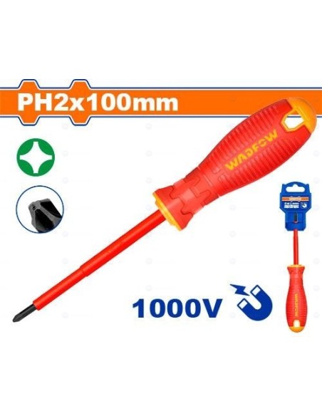 TOURNEVIS ISOLE PH2X100 WSD7224 WADFOW| mano.tn | Tunisie