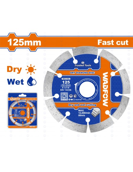 DISQUE DIAMANT SEGMENTÉ 125 WDC1K03 WADFOW| mano.tn | Tunisie