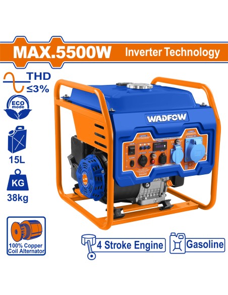 GROUPE ÉLECTROGÈNE GÉNÉRATEUR INVERTER 5500W WGEAB08 WADFOW| mano.tn | Tunisie