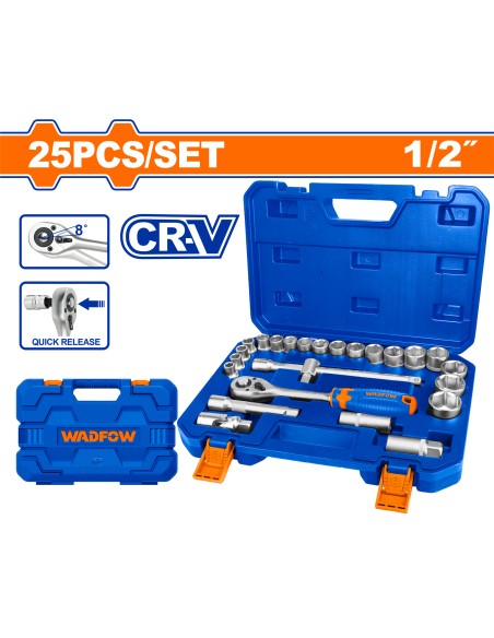 JEU 25 CLE CLIQUET 1/2" CR-V WST2D25 WADFOW| mano.tn | Tunisie