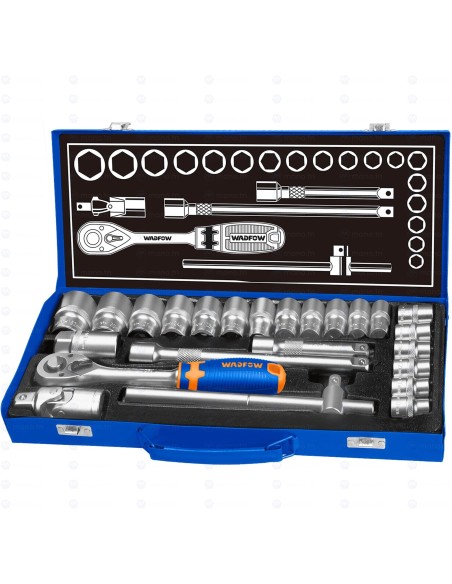 JEU 24 CLE CLIQUET 1/2" CR-V WST2L24 WADFOW| mano.tn | Tunisie