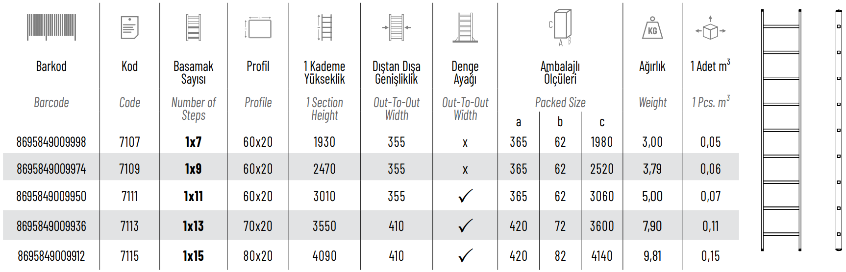 Échelle Simple Aluminium 4,09 m – SARAYLI
