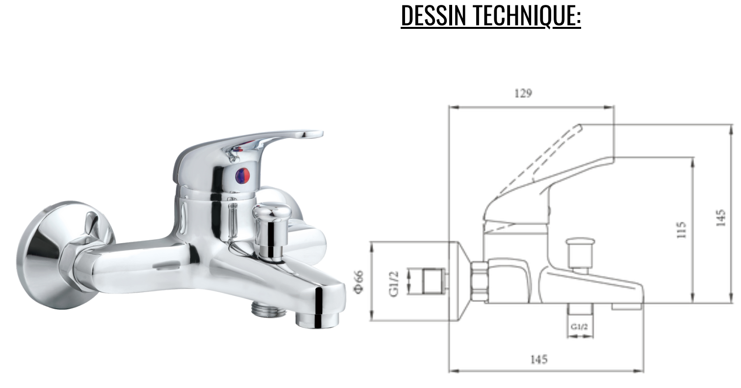 MITIGEUR BAIN/DOUCHE ALGER MT5001 FLR