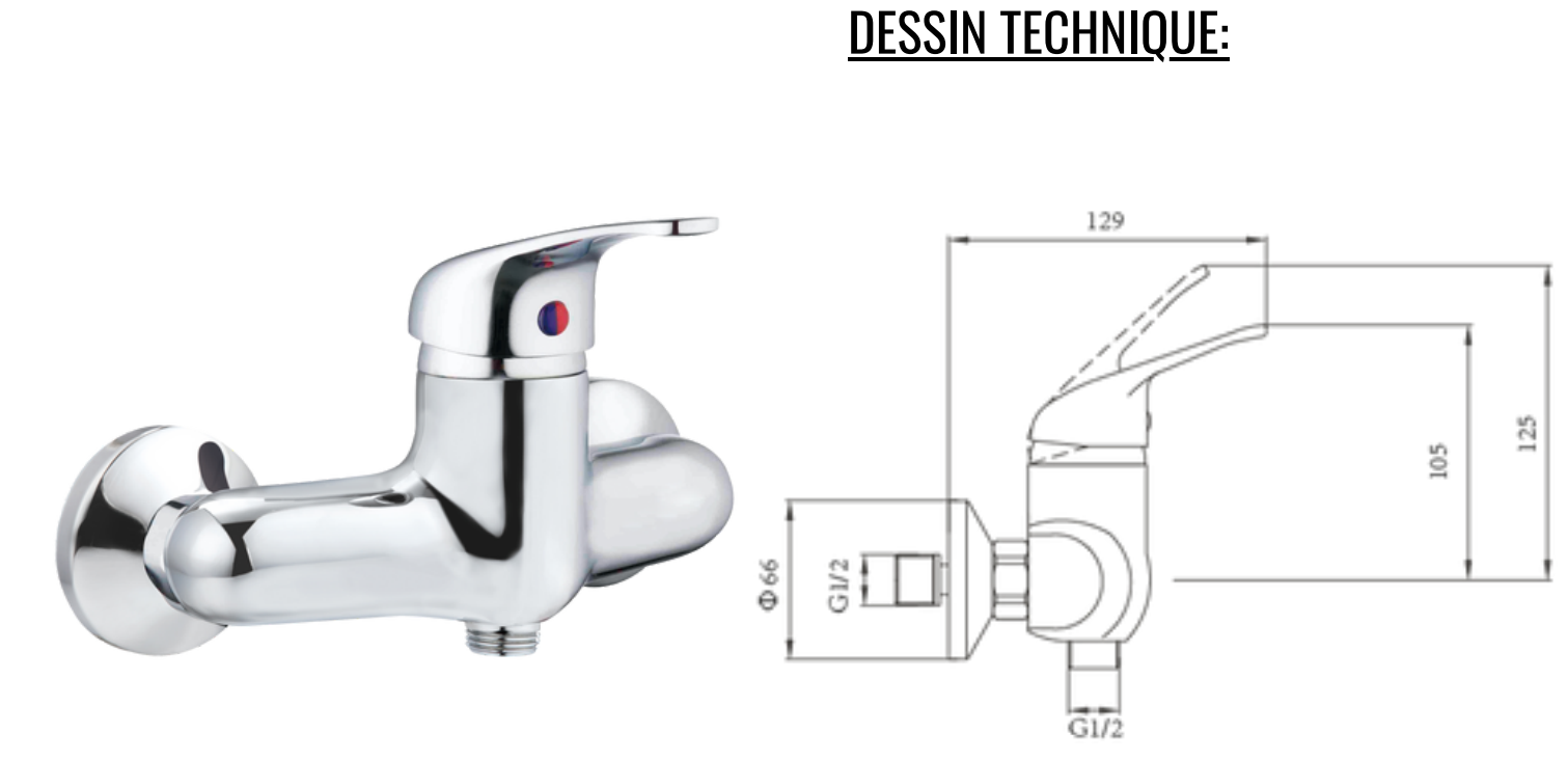 MITIGEUR DOUCHE ALGER MT5002 FLR