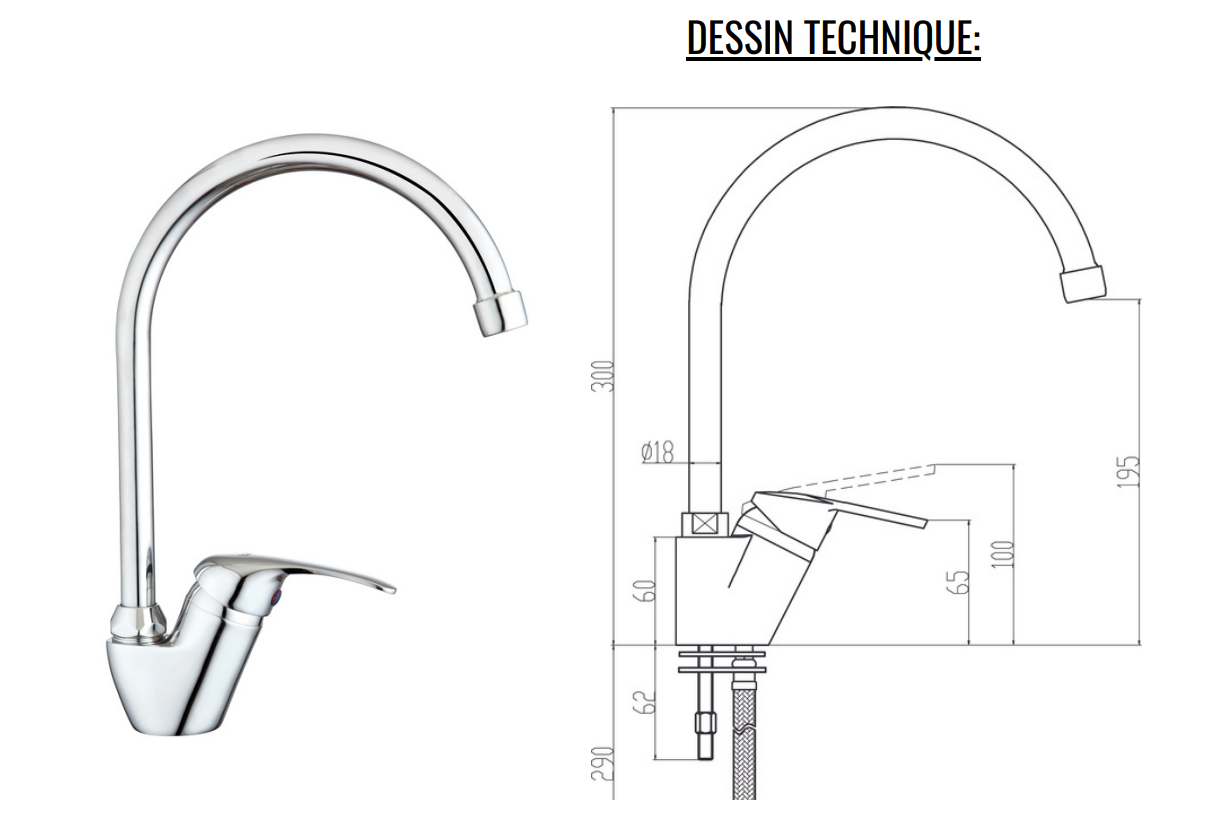 MITIGEUR EVIER ALGER MT5005 FLR