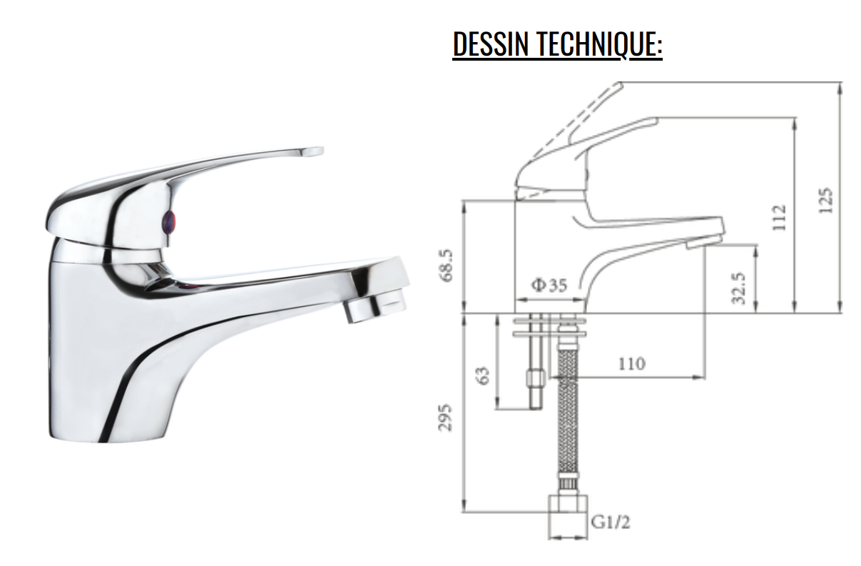 MITIGEUR LAVABO ALGER MT5004 FLR