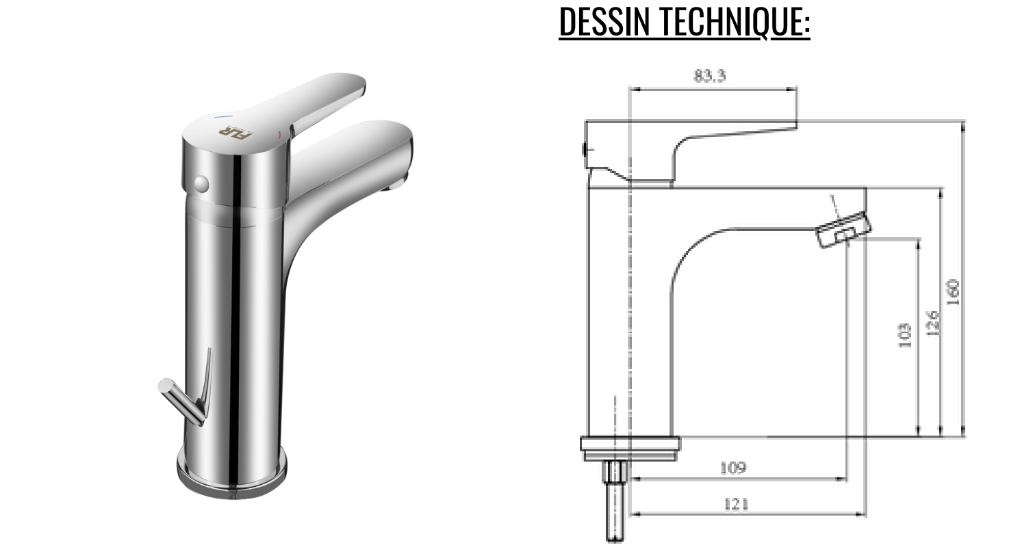 MITIGEUR LAVABO REPONSE MT9004 FLR